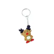 2Pcs New Creative PVC Silicone Christmas Key Ring Keychain Small Gift Bag Car Key Pendant elk