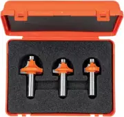 838.001.11 3-Piece Roundover Bit Set, 1/4-Inch Shank