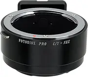Fotodiox Pro Lens Mount Adapter - Contax/Yashica (CY) SLR Lens to Sony Alpha E-Mount Mirrorless Camera Body