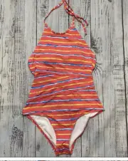 nwt j mclaughlin swimsuit one piece striped size 6 nicola coral orange msrp $168
