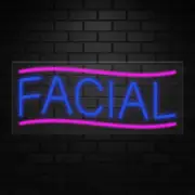Facial Sign for Business Displays | LED Flex Neon | 32"W x 13"H x 1"D