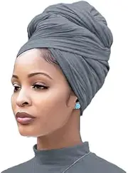 [BATADESAOP] Head Wraps for Black Women Stretch Turban African Headwraps Scarf Soft Hijab Hair Wraps Jersey Head Scarf for Locs Braids, 1-white Headwrap, 1 Count (Pack of 1)