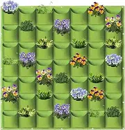 AU006-36 1 Piece Hanging Plant Bag with 36 Pocket,Vertical Wall Planters for Indoor and Outdoor Use, Fabric Hanging Garden Bags for Succulents Vines