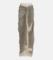 [Valentino] Valentino Plus De Pois cotton and silk beach cover-up One Size black