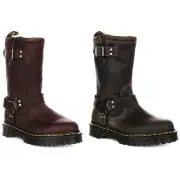 Dr Martens Anistone Hi Tall Pull On Biker Womens Boot In Grey UK 3 - 8
