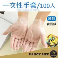 在飛比找momo購物網優惠-【FANCY LIFE】一次性手套100入(手套 手扒雞手套