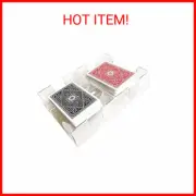 Yuanhe Clear 2 Deck Canasta Playing Card Tray-No Swivel Base