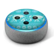 Vinyl Decal Skin for Amazon Echo Dot 3rd Gen - Blue Elephant Pattern Print