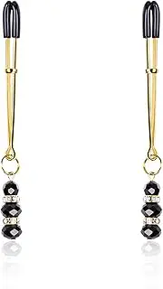 1 Pair Non Piercing Nipple Clamps, Adjustable Nipple Clips Metal Nipple Clips with Bead,Nipple Jewelry Clamps for Woman Novelty Jewelry
