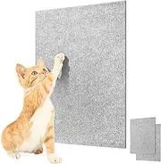 Cat Scratch Mat (2 Pack), 19.7’’ x 15.7’’ cat scratch furniture protector, Versatile Self-Adhesive Replacement Easy Use for Cat Trees, Cat Wall Furniture, Scratching Posts (Light Gray)