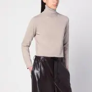 [MM6 Maison Margiela] Beige wool blend turtleneck sweater M Beige