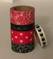 5rolls Washi Tape Valentine's Day Heart Love Planner Supply DIY Crafts