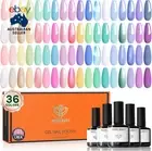 36 Pcs Gel Nail Polish Kit, Dreamy Macaroon Pastel Gel Polish Colors Set 7ML Soa