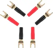 UPKOCH 6Pcs U Shaped Banana Plugs Jack Adapter for Speaker Connection Easy Install Screw Fork Cable Connectors for Audio Equipment Various Settings