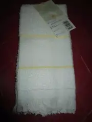 NWT BLANK Charles Craft 14-Count WHITE/YELLOW Insert FINGERTIP TOWEL