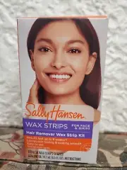 Sally Hansen Hair Remover Wax Strip Kit for Face, Brows & Bikini, 34 Strips