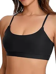 [Danga bay] Women Swim Bra Straps Swim Tops Sport Bikini Tops Built in Bra Bathing Suit Tops Only Swimsuit Padded