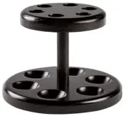 GENUINE WOOD ROUND PIPE STAND RACK for 6 PIPE PIPES **NEW** BLACK