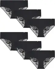 [Lucky Brand] Women's Underwear – Microfiber Lace Hipster Briefs (6 Pack)