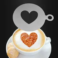 在飛比找樂天市場購物網優惠-不銹鋼咖啡拉花片咖啡模創意便攜灑粉板咖啡DIY模具咖啡工具