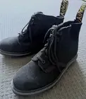 NEW DR MARTENS Black Suede Leather Boots 39/6/8 $320 DOCS SELLOUT SALE!