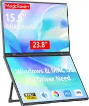 (No Driver Need) Magicraven Portable Monitor, Dual 15.6" 1080P Triple Laptop Scr