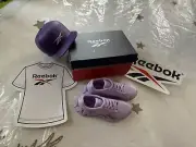 ZURU Mini Brands SNEAKERS Reebok Purple Running Shoes Box Hat Stickers New