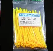 TEAFIRST 100pcs Zip Leg Bands Mix Colors for Poultry Chick Chickens Ducks Geese Turkeys (Yellow)