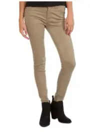 UNIONBAY Juniors' Karma Stretchy High Waisted Skinny Pants-Beige-Size: 3/27W-New