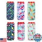 6Pcs Neoprene Slim Beer Can Cooler Tall Stubby Holder Foldable Stubby Holders