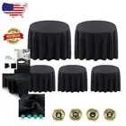 Multi-Purpose 5 Pack of 120-Inch Black Round Tablecloths - Stain Resistant