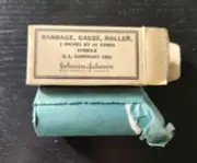 Vintage Bandage Gauze Roller US Contract 1953 Johnson & Johnson First Aid Supply