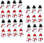 BUTIFULSIC 40pcs Toys Mini Snowman Ornaments Christmas Collectible Figurine Christmas Snowman Statue Landscaping Mini Figurine Christmas Fairy Garden Decoration Snowman Figurine Plastic