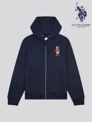 U.S. Polo Assn. Blue Mens Chuck Loopback Zip Hoodie (H58200) | $173