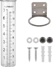 7" Capacity Rain Gauge Stainless Steel Fence Mounting Bracket with Rain Gauge Tu