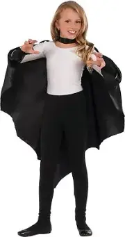 Batwing Cape Black Vampire Gothic Fancy Dress Halloween Child Costume Accessory
