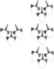 [Totority] Sets Fashionable Unicorn Headwear Sequin Ears Headdress Hairband for Girls Unforgettable Party Favor Birthday Present Pcs