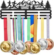 SUPERDANT Running Medal Hanger Display Mountain Park Run Sports Medal Display Rack Iron Wall Mounted Hooks for Male Runner Medals Trophy Holder Athlete Awards Sports Ribbon Holder Display