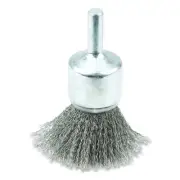 Crimped Wire Solid End Brush, Steel, 3/4 in dia x 0.006 in Wire, 22000 RPM