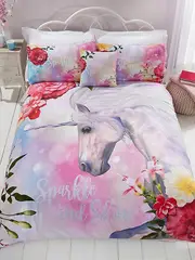 Sparkle Unicorn Duvet Cover and Pillowcase Set King Size