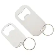 2Pcs Stainless Steel Bottle Opener Keychain Flat Bottle Cap Opener with Keyring