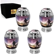 Gone Fishing Personalized Cremation Urns - Handcrafted Set of 4 Small Urns for Adult Male Ashes