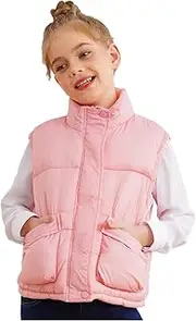 [iiniim] Kids Girls Cropped Tops Winter Outerwear Puffer Vest Casual Coat Snowsuit Warm Waistcoat