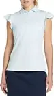 Women's Walter Hagen Clubhouse Polo Shirt, Light Blue, Size L flutter sleeve