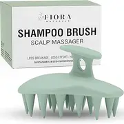 Fiora Naturals Scalp Massager Shampoo Brush - Silicon Scalp Scrubber & Exfoliator for Dandruff Removal and Hair Growth, Wet & Dry Hair, Men, Women, Kids - BPA Free