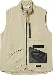 [Aigle] ZBHBG04 Men's Vest, Official Water Repellent Multi-Pocket Nylon Gilet Vest