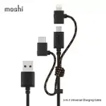 MOSHI 三合一萬用充電線 渡鴉黑