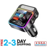Elegant 54W Bluetooth Car Adapter with FM Transmitter & Hands-Free Call Features