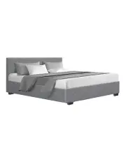[Artiss] Nino Gas Lift Queen Size Bed Frame in Grey
