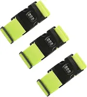 [Generic] 3 Pieces Adjustable Luggage Strap Password Travel Baggage Suitcase Secure Packing Belt with Buckle Anti-lost Packaging
